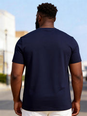 Big & Tall Men's "me Boss You Wife" Humorous Text Printed Round Neck Short Sleeve T-shirt